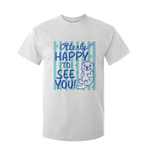Cute Otter Pun Back To School Retro Preppy T Shirt For Kid Otterly Happy To See You