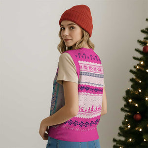 Cute Otter Pun Back To School Retro Preppy V-Neck Knit Sweater Vest Otterly Happy To See You