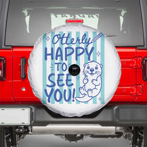 Cute Otter Pun Back To School Retro Preppy Spare Tire Cover Otterly Happy To See You