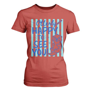 Cute Otter Pun Back To School Retro Preppy T Shirt For Women Otterly Happy To See You