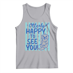 Cute Otter Pun Back To School Retro Preppy Tank Top Otterly Happy To See You
