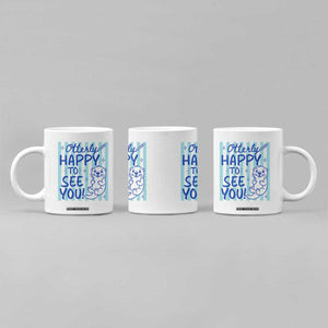 Cute Otter Pun Back To School Retro Preppy Coffee Mug Otterly Happy To See You