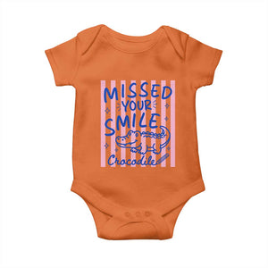 Cute Crocodile Pun Back To School Retro Preppy Baby Onesie Missed Your Smile Crocodile