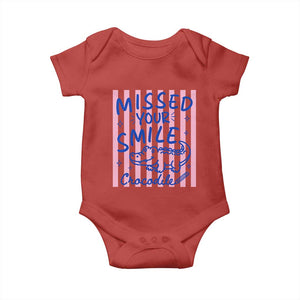 Cute Crocodile Pun Back To School Retro Preppy Baby Onesie Missed Your Smile Crocodile