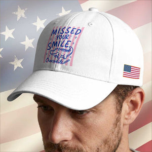 Cute Crocodile Pun Back To School Retro Preppy Baseball Cap Missed Your Smile Crocodile