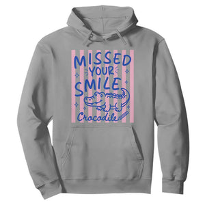 Cute Crocodile Pun Back To School Retro Preppy Hoodie Missed Your Smile Crocodile