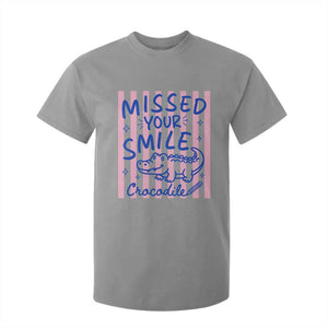 Cute Crocodile Pun Back To School Retro Preppy T Shirt For Kid Missed Your Smile Crocodile