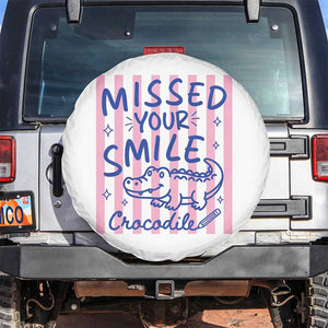 Cute Crocodile Pun Back To School Retro Preppy Spare Tire Cover Missed Your Smile Crocodile
