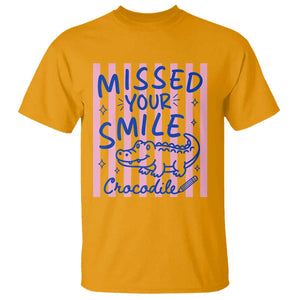 Cute Crocodile Pun Back To School Retro Preppy T Shirt Missed Your Smile Crocodile