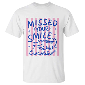 Cute Crocodile Pun Back To School Retro Preppy T Shirt Missed Your Smile Crocodile