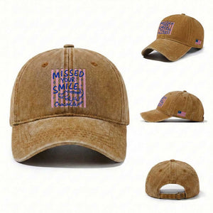 Cute Crocodile Pun Back To School Retro Preppy Washed Cotton Baseball Cap Missed Your Smile Crocodile