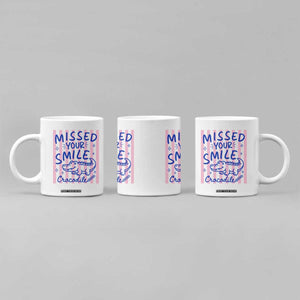 Cute Crocodile Pun Back To School Retro Preppy Coffee Mug Missed Your Smile Crocodile