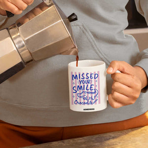 Cute Crocodile Pun Back To School Retro Preppy Coffee Mug Missed Your Smile Crocodile
