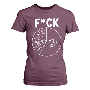 Funny Fuck Profanity Pie Chart You Off It This Shit That T Shirt For Women Sarcastic Anti Social Office Humor