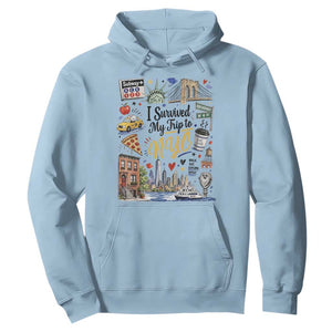 I Survived My Trip To NYC Iconic Symbols Graphic Hoodie Funny New York City Travel Humor Vacation Souvernir