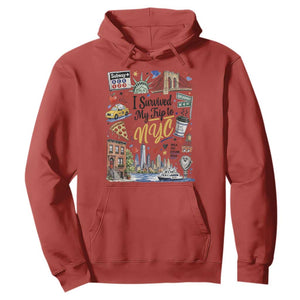 I Survived My Trip To NYC Iconic Symbols Graphic Hoodie Funny New York City Travel Humor Vacation Souvernir