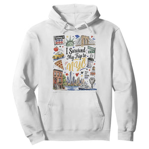 I Survived My Trip To NYC Iconic Symbols Graphic Hoodie Funny New York City Travel Humor Vacation Souvernir