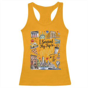 I Survived My Trip To NYC Iconic Symbols Graphic Racerback Tank Top Funny New York City Travel Humor Vacation Souvernir