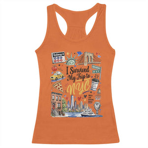 I Survived My Trip To NYC Iconic Symbols Graphic Racerback Tank Top Funny New York City Travel Humor Vacation Souvernir