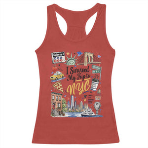 I Survived My Trip To NYC Iconic Symbols Graphic Racerback Tank Top Funny New York City Travel Humor Vacation Souvernir
