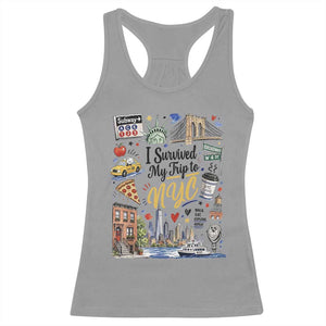 I Survived My Trip To NYC Iconic Symbols Graphic Racerback Tank Top Funny New York City Travel Humor Vacation Souvernir