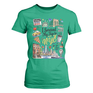 I Survived My Trip To NYC Iconic Symbols Graphic T Shirt For Women Funny New York City Travel Humor Vacation Souvernir