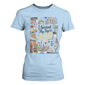 I Survived My Trip To NYC Iconic Symbols Graphic T Shirt For Women Funny New York City Travel Humor Vacation Souvernir