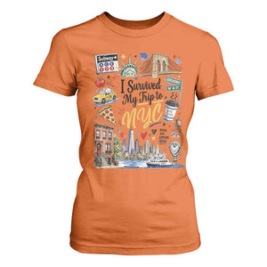 I Survived My Trip To NYC Iconic Symbols Graphic T Shirt For Women Funny New York City Travel Humor Vacation Souvernir