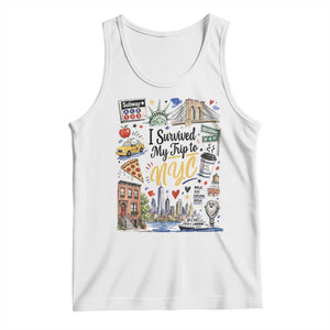 I Survived My Trip To NYC Iconic Symbols Graphic Tank Top Funny New York City Travel Humor Vacation Souvernir
