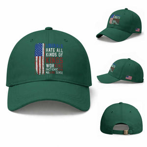 Liberals Hate All Kinds Of Kings American Flag Baseball Cap Working Fact Checking Making Sense Patriotic Sarcasm