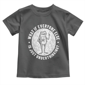 Funny Vintage Relaxed Frog Drinking Coffee Meme Toddler T Shirt Wish I Lacked Critical Thinking Skills You All Seem So Happy