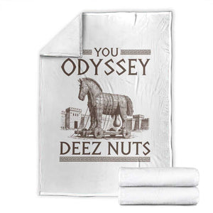 Funny Trojan Horse You Odyssey Deez Nuts Throw Blanket Offensive Adult Humor Greek Mythology Humor