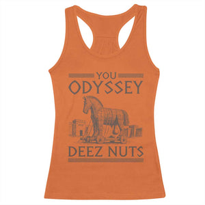Funny Trojan Horse You Odyssey Deez Nuts Racerback Tank Top Offensive Adult Humor Greek Mythology Humor