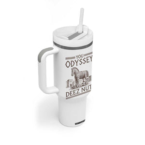 Funny Trojan Horse You Odyssey Deez Nuts Tumbler With Handle Offensive Adult Humor Greek Mythology Humor