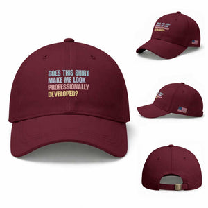 Does This Shirt Make Me Look Professionally Developed Baseball Cap Vintage Pastel Funny Professional Development Workplace Humor