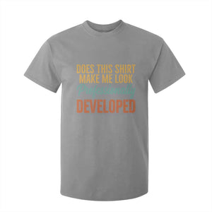 Does This Shirt Make Me Look Professionally Developed T Shirt For Kid Retro 70s Cursive Funny Professional Development Workplace Humor