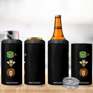 Hose Bee Lion Meme Slang Funny Sarcastic Pun Graphic 4 in 1 Can Cooler Tumbler