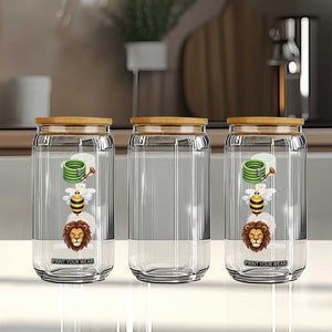 Hose Bee Lion Meme Slang Funny Sarcastic Pun Graphic Glass Can