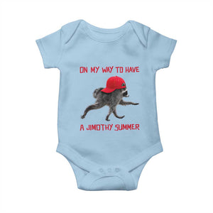 On My Way To Have A Jimothy Summer Baby Onesie Funny Viral Seattle Raccoon Wearing Red Cap