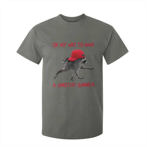 On My Way To Have A Jimothy Summer T Shirt For Kid Funny Viral Seattle Raccoon Wearing Red Cap