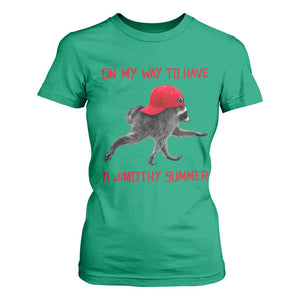 On My Way To Have A Jimothy Summer T Shirt For Women Funny Viral Seattle Raccoon Wearing Red Cap