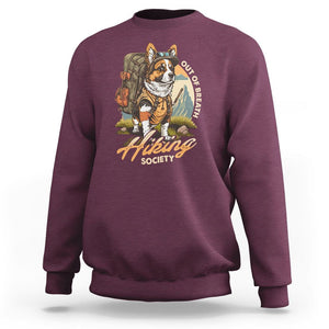 Funny Hiking Dog Sweatshirt Out Of Breath Hiking Society Don't Worry I'll Be There In A Minute TS02 Maroon Printyourwear