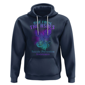 Suicide Prevention Hoodie Rise From The Ashes Phoenix Teal And Purple Suicide Awareness TS02 Navy Printyourwear