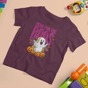 Boo Sheet T Shirt For Kid Here For The Boos Spooky Halloween Ghost Costume TS02 Maroon Print Your Wear