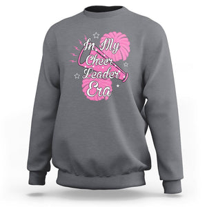 Funny Cheer Girls Sweatshirt In My Cheer Leader Era Pink Pom Pom Cheerleading TS02 Charcoal Printyourwear