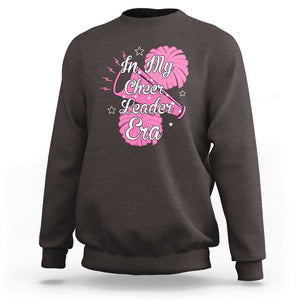Funny Cheer Girls Sweatshirt In My Cheer Leader Era Pink Pom Pom Cheerleading TS02 Dark Chocolate Printyourwear