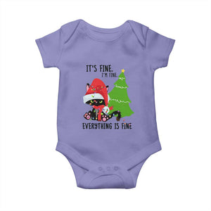 Black Cat Christmas Baby Onesie It's Fine I'm Fine Everything Is Fine TS02 Violet Print Your Wear