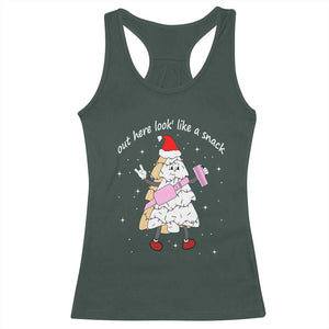 Boujee Christmas Tree Cake Racerback Tank Top Out Here Lookin' Like A Snack TS02 Dark Forest Green Print Your Wear