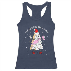 Boujee Christmas Tree Cake Racerback Tank Top Out Here Lookin' Like A Snack TS02 Navy Print Your Wear