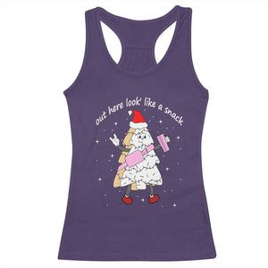 Boujee Christmas Tree Cake Racerback Tank Top Out Here Lookin' Like A Snack TS02 Purple Print Your Wear